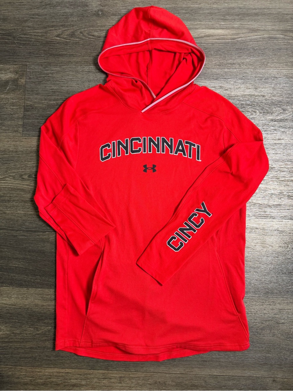 Under Armour Red Cincinnati Hooded Long Sleeve Pullover